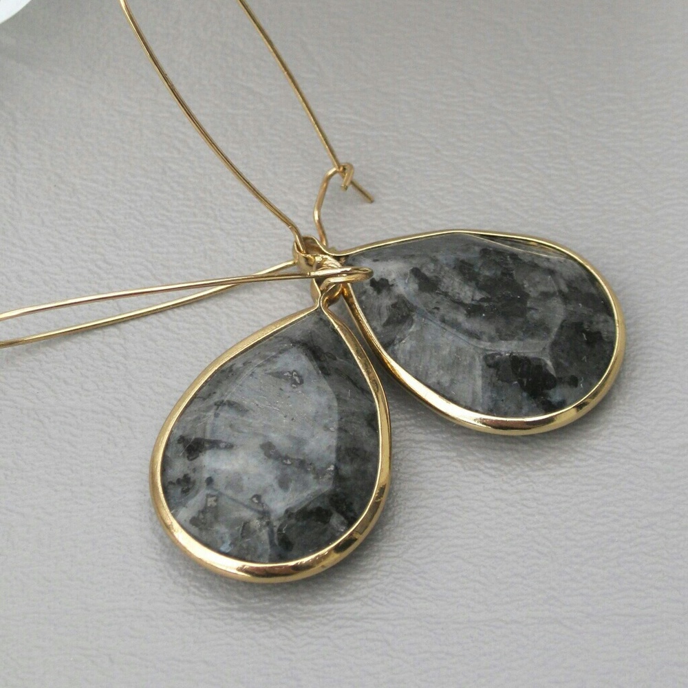 Faux marble teardrop earrings